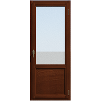 Комбинированная, филенчатая, одностворчатая балконная дверь Орех